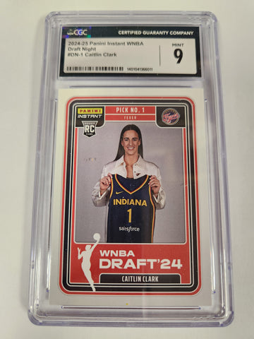 2024 Panini Instant WNBA Draft #1 Pick Caitlin Clark #DN-1 Indiana Fever Rookie RC (Rookie Card) 1 of 45316 (CGC Graded 9)