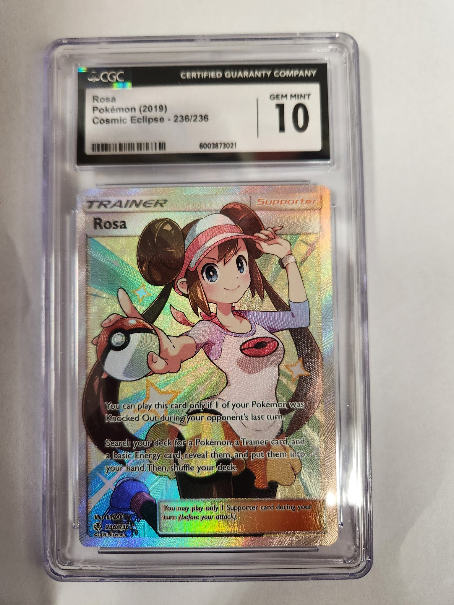 Rosa - Pokemon (2019) Cosmic Eclipse - 236/236 - Full Art Trainer - CGC Graded 10 GEM MINT