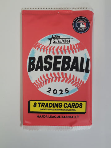 2025 Topps Heritage Baseball Pack (8 Cards Per Pack)