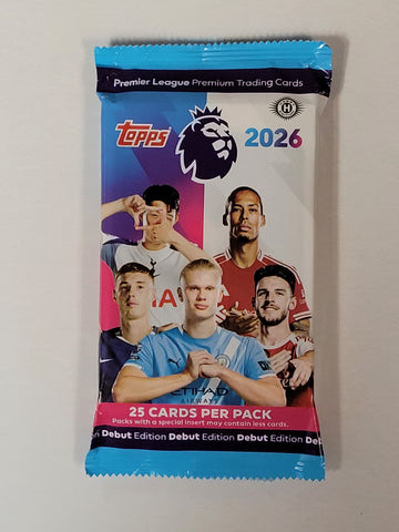 2025-26 Topps Premier League Debut Edition Cards Hobby Pack (25 Cards Per Pack)