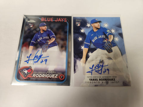 Yariel Rodriguez - Toronto Blue Jays - Autographed Memorabilia Signed Card Auto - Sports Card Single (Randomly Selected, May Not Be Pictured)