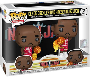 Funko POP! Basketball: NBA Jam Houston Rockets - Clyde Drexler & Hakeem Olajuwon 2 Pack Vinyl Figure