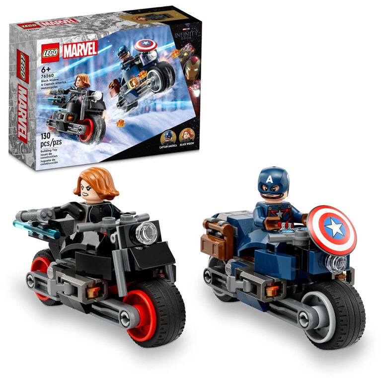 LEGO® Marvel Black Widow & Captain America Motorcycles 76260 (130 Pieces)