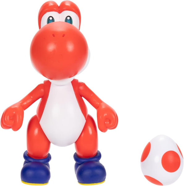 Super Mario 4" Figure - Red Yoshi with Egg [Jakks Pacific]