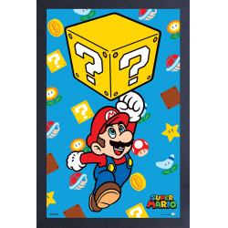 Super Mario Block Jump 11″x17″ Framed Print [Pyramid]