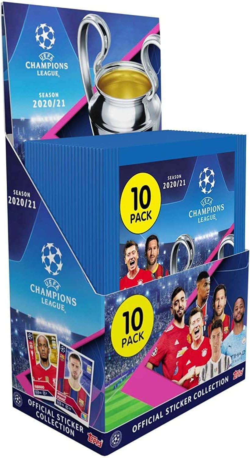 2020-21 Topps UEFA Champions League Stickers Display Box (30 Packets)