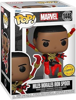 Funko POP! B: Marvel - Miles Morales Iron Spider #1448 Bobble-Head Figure CHASE