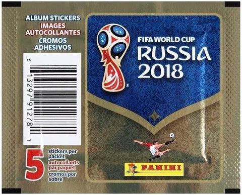 2018 Fifa World Cup Russia Panini Soccer Sticker Packet (5 Stickers Per Pack)