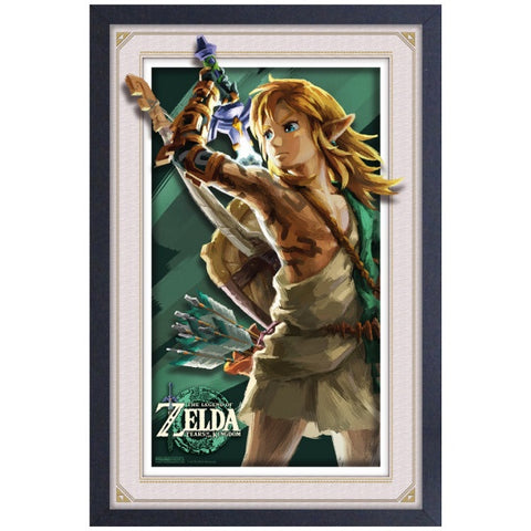 Legend of Zelda: Tears of the Kingdom Primal Link 11″x17″Faux Matte Framed Print