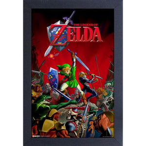 LOZ Ocarina of Time Link & Sheik Battle 11″X17″ Framed Print [Pyramid America]