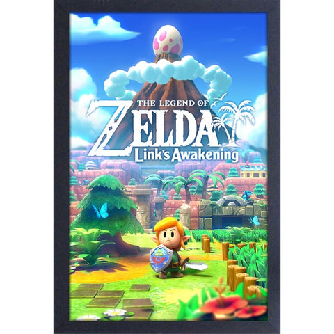 LOZ Link’s Awakening Game Cover Art 11″X17″ Framed Print [Pyramid America]