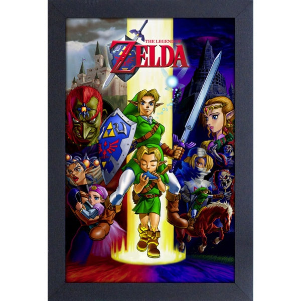 LOZ Ocarina of Time Character Group 11″X17″ Framed Print [Pyramid America]