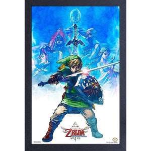 LOZ Skyward Sword Link Defensive Pose 11″X17″Framed Print [Pyramid America]