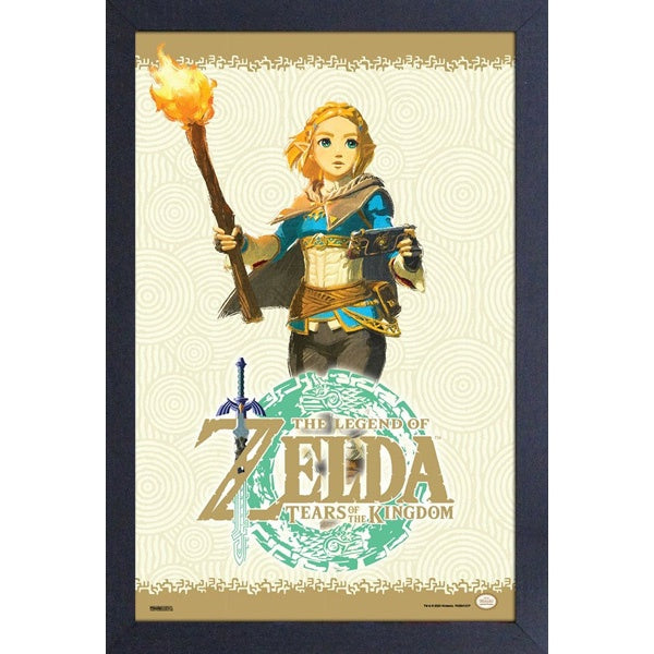 LOZ Tears of the Kingdom Zelda Torch 11X17 Framed Print