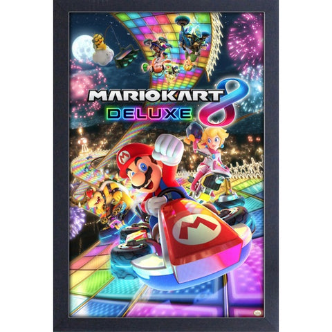 Mario Kart 8 Deluxe Game Cover Art 11″X17″ Framed Print [Pyramid America]