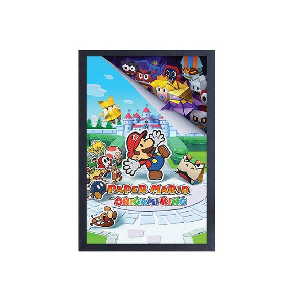 Paper Mario Origami King Castle Character Group 11″X17″ Framed Print [Pyramid]