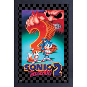 Sonic the Hedgehog 2 Game Cover 11″ X 17″ Framed Print