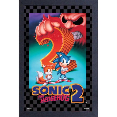 Sonic the Hedgehog 2 Game Cover 11″ X 17″ Framed Print