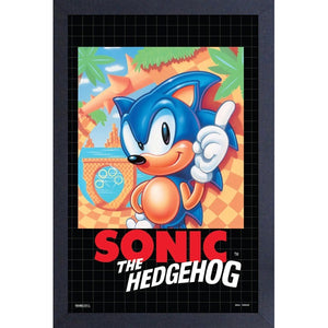 Sonic the Hedgehog Game Cover 11″ X 17″ Framed Print