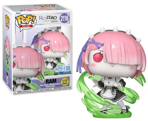 Funko POP! Plus: Re:Zero -Starting Life in Another World- Director's Cut - Ram #2116 Exclusive Glows in the Dark Vinyl Figure