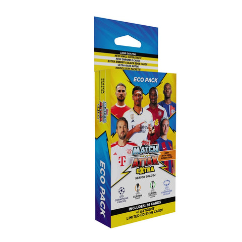 2023-24 Topps UEFA Match Attax Extra Eco Pack (36 Cards + 1 LE Gold Card)