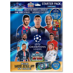 2019-20 Topps Match Attax Champions League Cards - Starter Pack (Binder + 17 Cards + LE Gold Card)