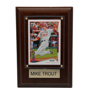 MLB Plaque with card 4x6 Los Angeles Angels - Mike Trout (Randomly Selected, May Not Be Pictured)