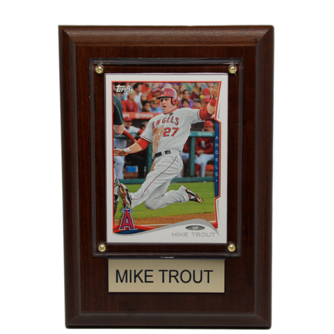 MLB Plaque with card 4x6 Los Angeles Angels - Mike Trout (Randomly Selected, May Not Be Pictured)