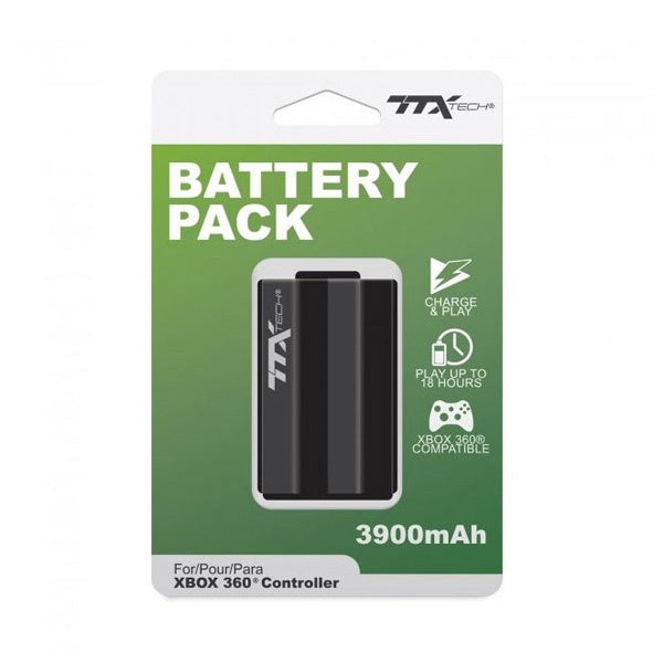Xbox 360 Controller Black Sylized Rechargeable Battery Pack [TTX Tech]