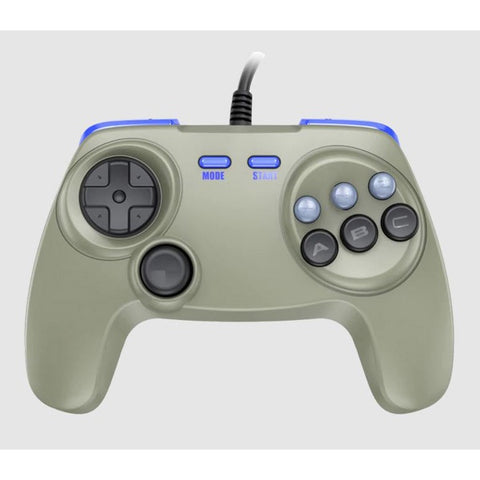 Brawlergen Blue & Grey 2-In-1 Genesis & Saturn Wired Controller [Retro Fighters]