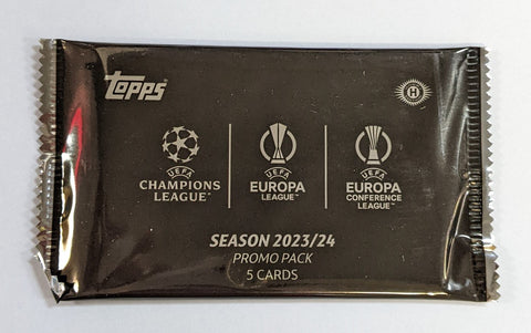 2023-24 Topps UEFA Club Competitions Soccer Sealed Promo Pack - Hobby Exclusive (5 Trading Cards)