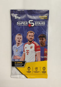 2023-24 Topps Superstars UEFA Champions League Cards Booster Pack (8 Cards Per Pack)