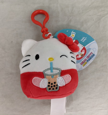 Hello Kitty Squishmallow Keychain - Hello Kitty Bubble Tea