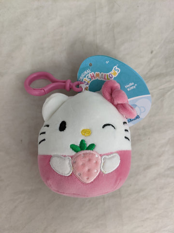 Hello Kitty Squishmallow Keychain - Hello Kitty Pink Strawberry