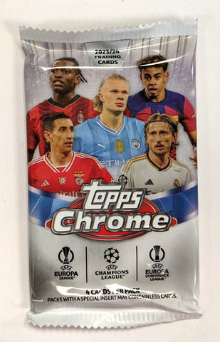 2023-24 Topps Chrome UEFA Club Competitions Soccer Blaster Value Pack (4 Cards Per Pack)