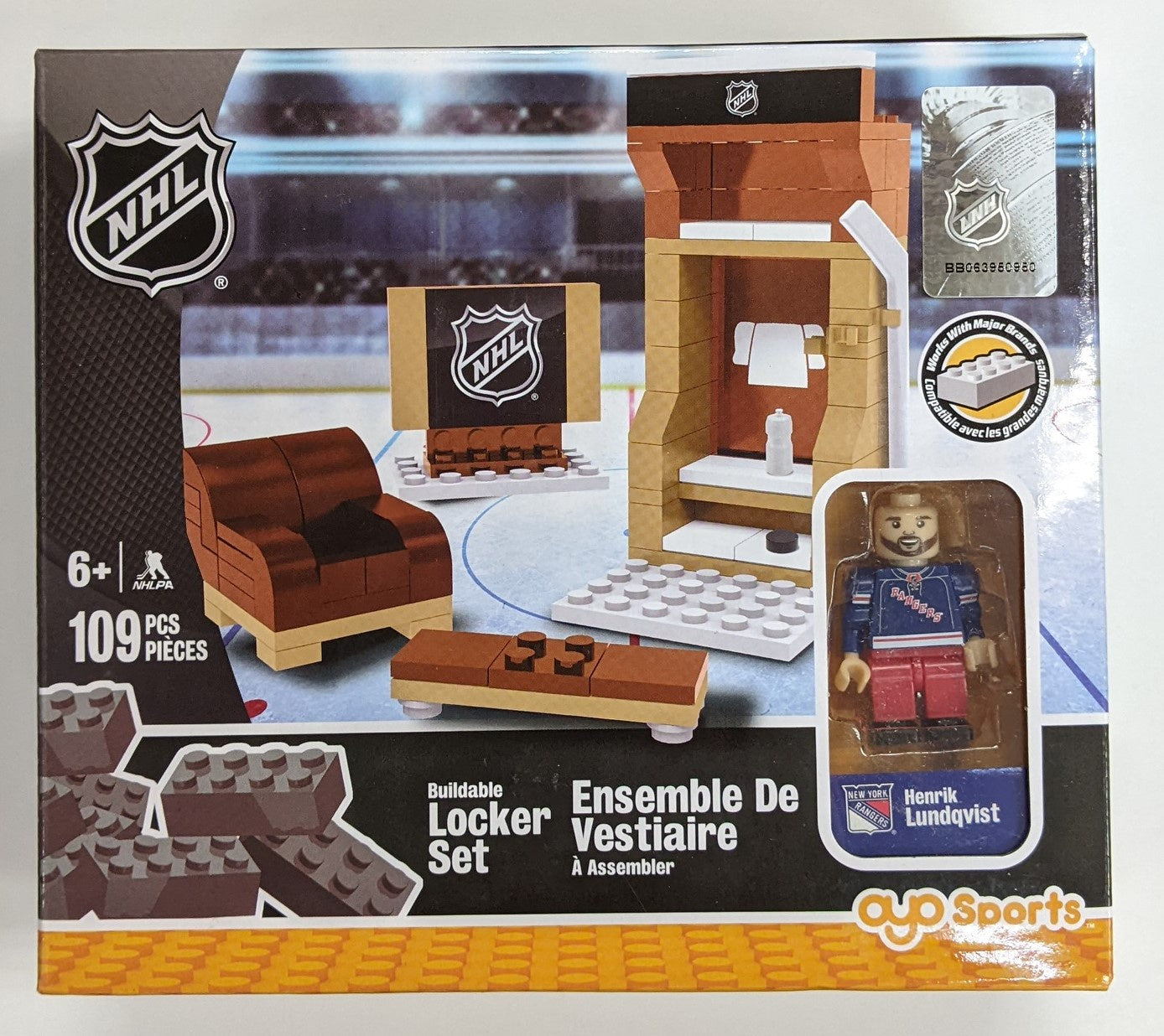 OYO Sports NHL - Buildable Locker Set New York Rangers - Henrik Lunqdvist - 109 pcs