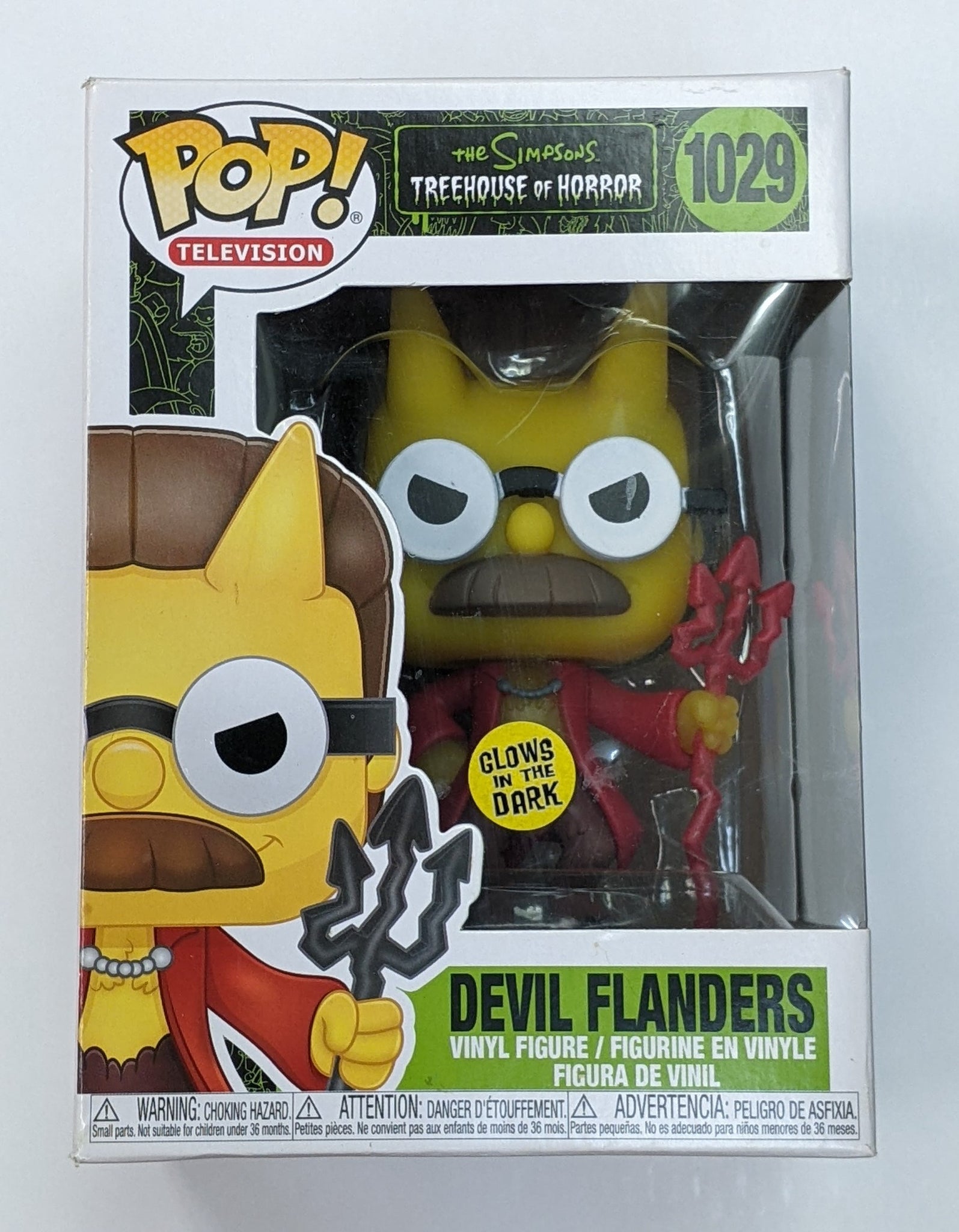 Funko POP! Television: The Simpsons Treehouse of Horror - Devil Flanders #1029 Glow in the Dark Vinyl Figure (Pre-owned, Box Wear)