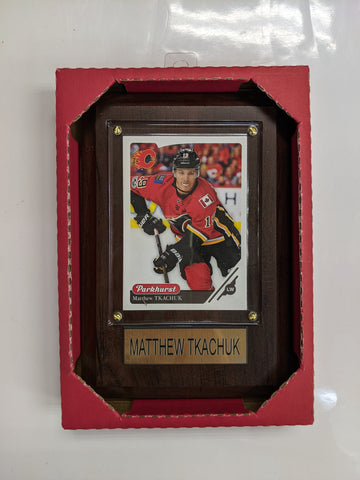 NHL Plaque with card 4x6 Calgary Flames - Matthew Tkachuk (Randomly Selected, May Not Be Pictured)