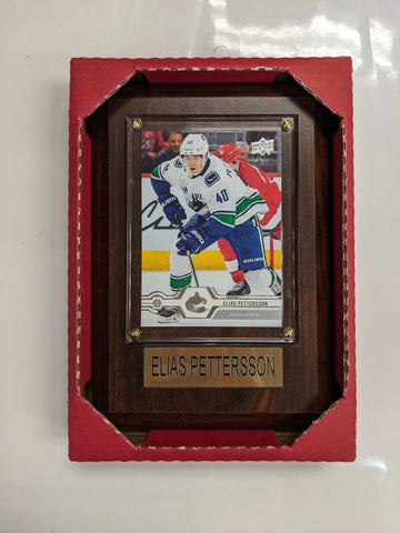 NHL Plaque with card 4x6 Vancouver Canucks - Elias Pettersson (Randomly Selected, May Not Be Pictured)