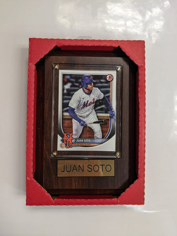 MLB Plaque with card 4x6 New York Mets - Juan Soto (Randomly Selected, May Not Be Pictured)