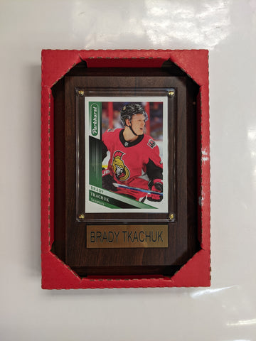 NHL Plaque with card 4x6 Ottawa Senators - Brady Tkachuk (Randomly Selected, May Not Be Pictured)