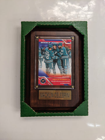 NHL Plaque with card 4x6 San Jose Sharks - Macklin Celebrini (Randomly Selected, May Not Be Pictured)