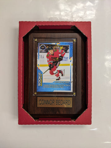 NHL Plaque with card 4x6 Chicago Blackhawks - Connor Bedard (Randomly Selected, May Not Be Pictured)