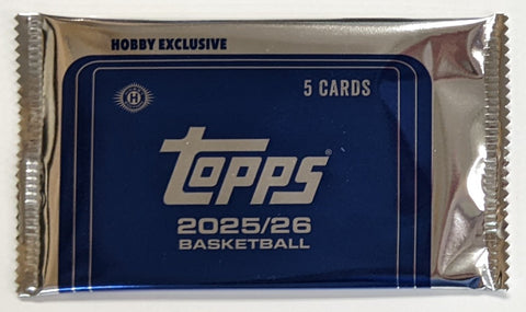 2025-26 Topps Basketball Factory Sealed Silver Pack - Hobby Exclusive (5 Trading Cards)