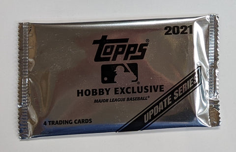 2021 Topps Update Series Baseball Factory Sealed Silver Pack - Hobby Exclusive (4 Trading Cards)