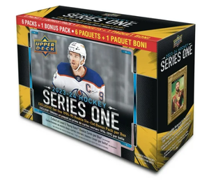 2023-24 Upper Deck Series 1 Hockey Mega Box (6 Packs + 1 Bonus Pack Per Box)