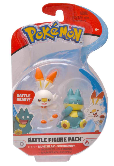 Pokemon Battle Figure Pack Battle Ready! - Munchlax / Scorbunny