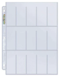 Ultra Pro - 15 Pocket Binder Pages - Tobacco Size Cards - 1 Clear Page