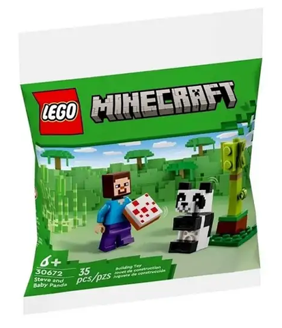 LEGO® Minecraft Steve and Baby Panda, 30672 (35 Pieces)