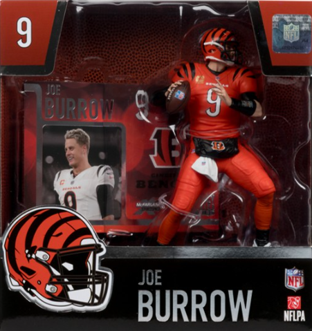 #9 Joe Burrow (Cincinnati Bengals Orange Jersey) NFLPA 7" Figure